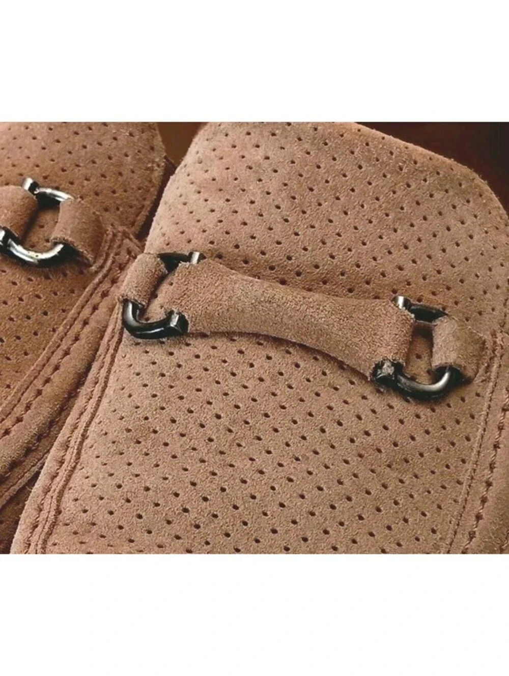 Mezlan Men's Slip-On Loafers Brown Suede Size 11.5 M Dress Shoes Perforated